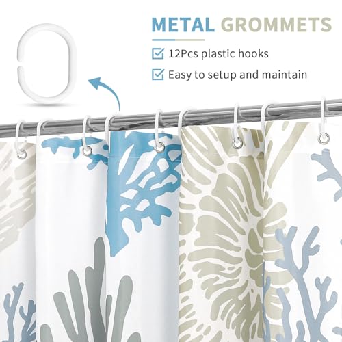 Gibelle Nautical Ocean Shower Curtain - 72x72 Inch Waterproof Fabric