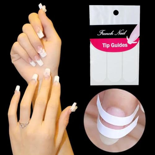 French Manicure Nail Guide Stickers - 240 Pcs Self-Adhesive Moon Strips