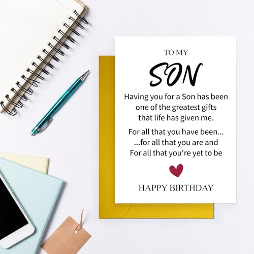 Unique Birthday Card for Son, Stepson & Son-in-Law - Quality Gift