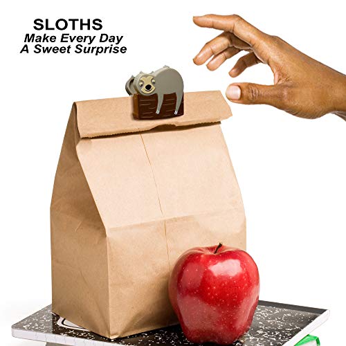 Sloth Chip Clips Set - 6 Woodland Food Bag Sealers