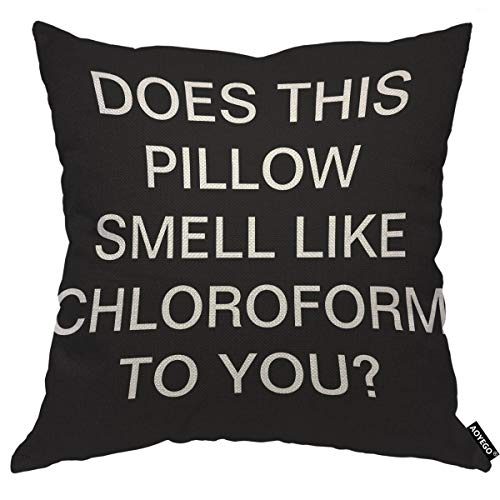 AOYEGO Multi-A6 Chloroform Quote Throw Pillow Cover 18x18 Inch Home Decor