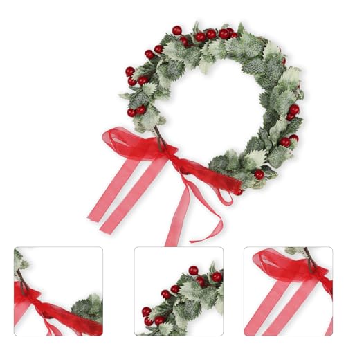 Floral Crown Headband Adjustable Red Fruit Hair Wreath for Wedding Valentine