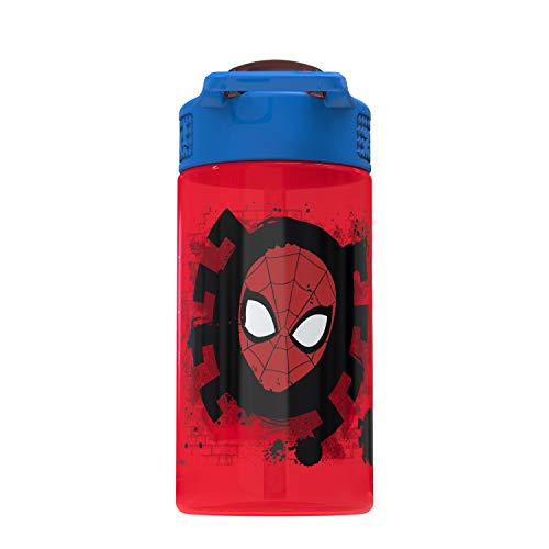 Zak Designs Spider-Man Kids Leak-Proof 16oz Water Bottle - BPA-Free, Red (Pack of 2)