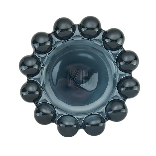 Black Bubble Glass Candle Dish - Small Decorative Tray for Tealights & Diffusers