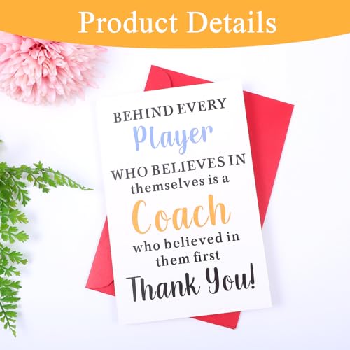 Thank You Coach Card with Envelope - Sports Appreciation Gift