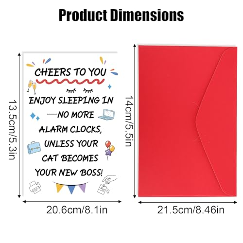 Funny Retirement Card with Envelope | Creative Farewell Gift