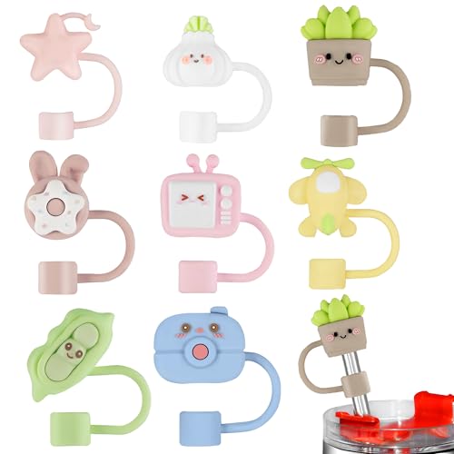 Cute 3D Straw Toppers Set for 30 & 40 oz Tumblers - 8 Pcs