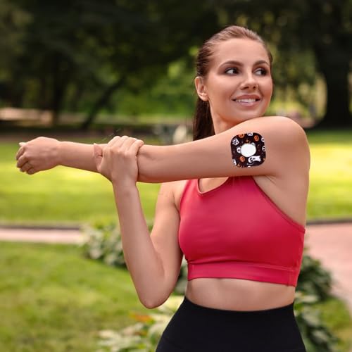 25pcs Halloween Sensor Patches for Dexcom G7, Waterproof Breathable Adhesive Over Cover Tape Stickers CGM Monitor Overpatches with 5 Spooky Holiday Designs