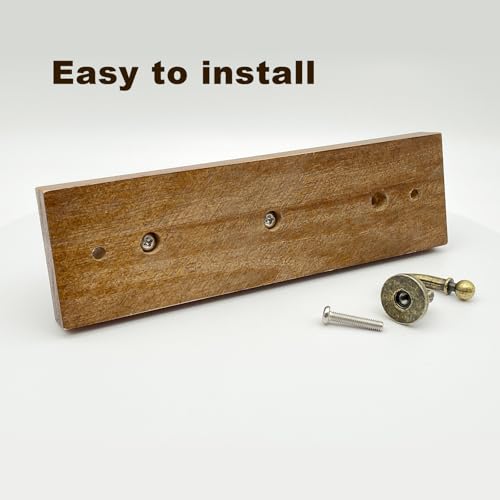 6.7 Inch Wooden Key Holder with 3 Retro Hooks - Wall Mounted Key Rack