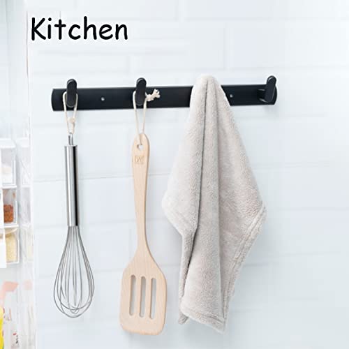 Gxfctys Wall Mounted Coat Rack, 4 Hook Modern Aluminum Towel Rack, Black