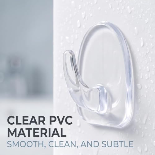 20 Clear Adhesive Wall Hooks - Transparent Acrylic Hangers