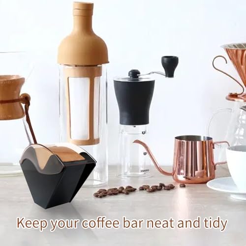 PADELE Black Coffee Filter Holder - Countertop Dispenser for 8-12 Cup Filters