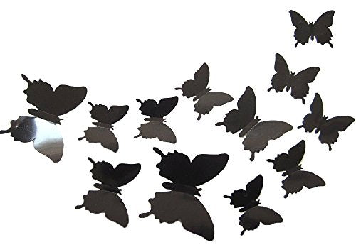 12Pcs 3D Butterfly Wall Decals - Removable Art Stickers for Home