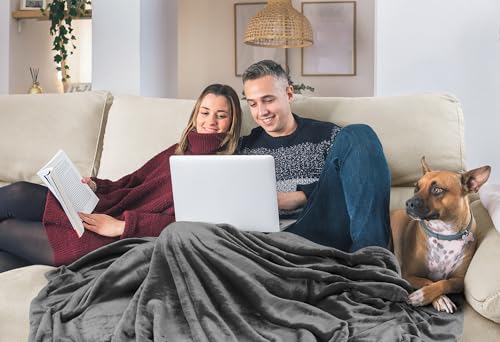 Utopia Bedding Ultra Soft Flannel Fleece Blanket - Full Size 90x84, Grey
