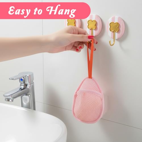 Apojgitn 4-Pack Exfoliating Soap Saver Bag - Double-Layer Mesh Pouch
