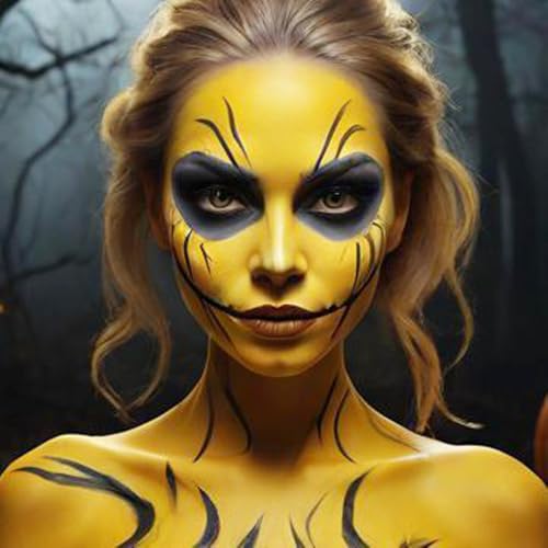 Mysense Yellow Face and Body Paint Stick - Cream Eye Black for Sports & Costume
