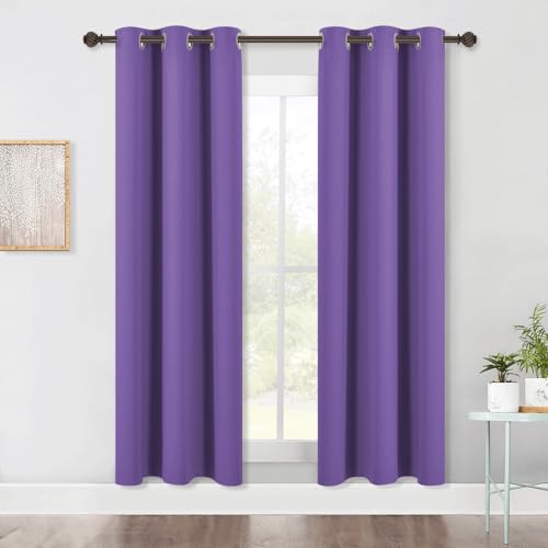 NICETOWN Lilac Purple Blackout Curtains 34"W x 70"L, 2 Panels
