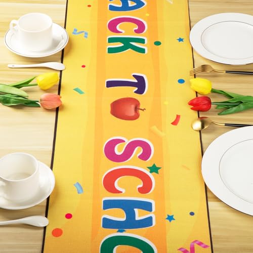 Back to School Pencil Table Runner - 13''x72'' Linen Decor