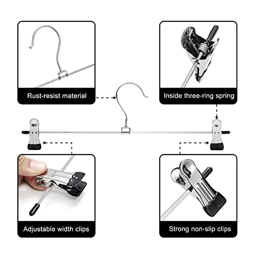 GUANJUNE Adjustable Non-Slip Metal Hangers - Space Saving 10 Pack