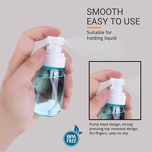 RELANOR Travel Size Spray Bottle 2oz - 2 Pack Leak Proof Fine Mist