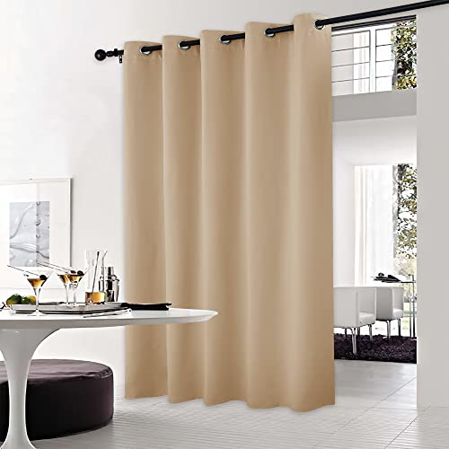NICETOWN Blackout Sliding Door Curtains, 70x95 inches, Biscotti Beige