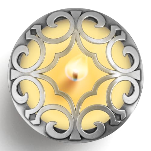 Hion Space-Silver Candle Topper for Even Burn - Fits Large Jar Candles