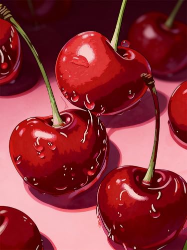Cherry Diamond Art Kit - 5D Full Drill Painting for Home Decor