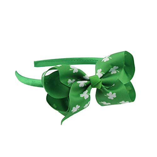 ZEYER St Patrick's Day Shamrock Headband Green Clover Bow for Women and Girls