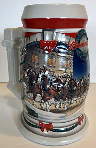 2001 Budweiser Holiday Stein - Collectible Clydesdale Illustration