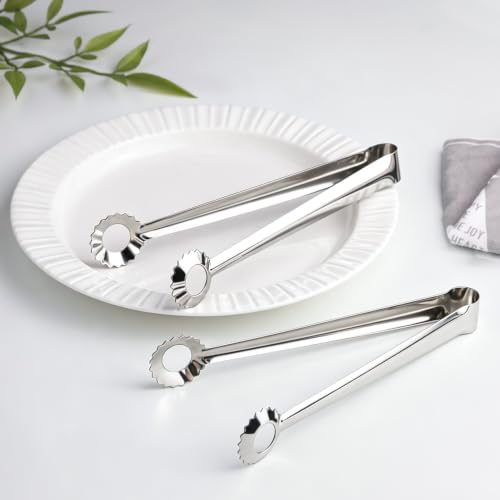 Kzovone 8-Pack 7-Inch Stainless Steel Serving Tongs