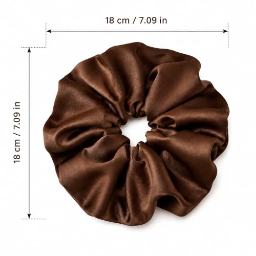 Satin Hair Scrunchies 2Pcs, Soft Silk Ponytail Holders No Damage Hair Ties