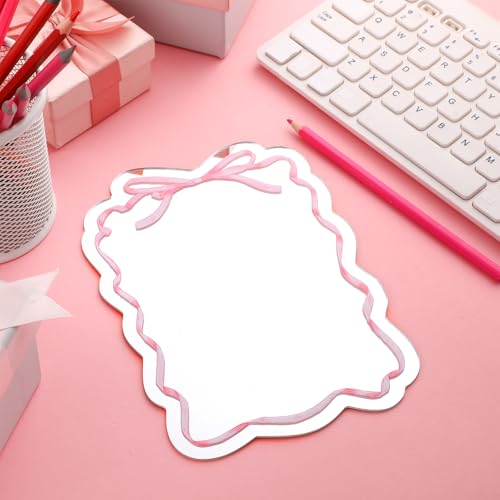 Pink Bow Magnetic Locker Mirror - 5 x 7" Stylish Acrylic School Accessory