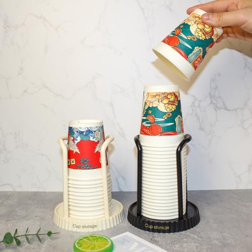 Bathroom Cup Dispenser - 2-Pack Plastic Holder for 3-6 oz Cups