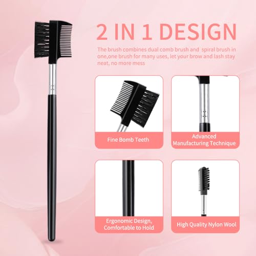 Yoizyfree Eyebrow Brush and Eyelash Comb 4-Piece Portable Spoolie Set