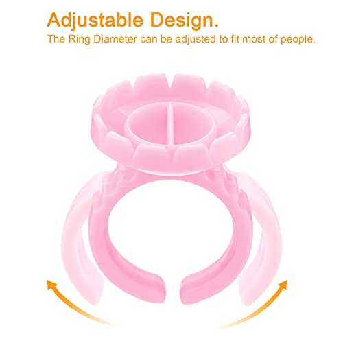 Beauty Junko Pro Lash Extension Glue Rings 100PCS - Disposable Volume Fan Holders