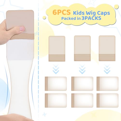 MORGLES Kids Wig Caps 6-Pack Stretchy HD Nylon for Cosplay