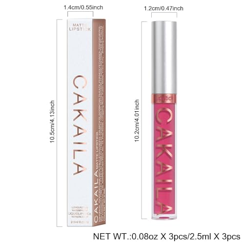 CAKAILA Dark Purple Matte Liquid Lipstick Long Lasting Waterproof