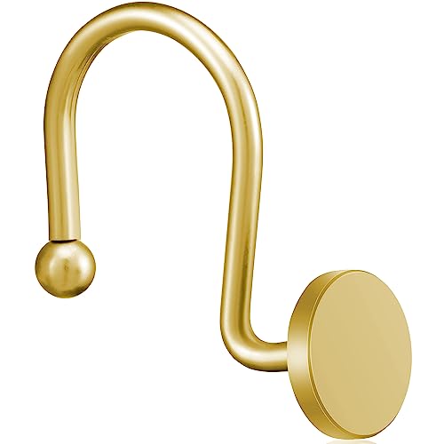 CHICTIE Heavy Duty Gold Shower Curtain Hooks - Rustproof Set of 12