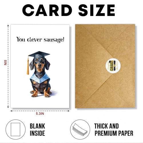 Funny Pet-Themed Graduation Card for Animal Lovers - 5.3x8 Inches