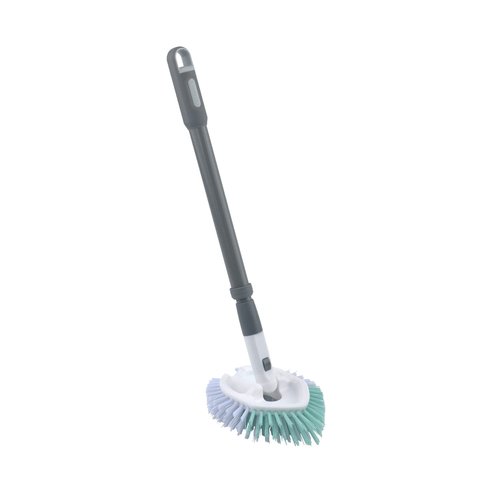 Casabella Tub & Tile Brush - Bathroom Cleaning Brush, Extendable Handle, All-Around Dual Bristles, Bristled Head, Non-Slip Grip