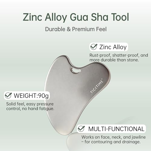 TICKTIME Metal Face & Neck Gua Sha Tool for Jawline Sculpting