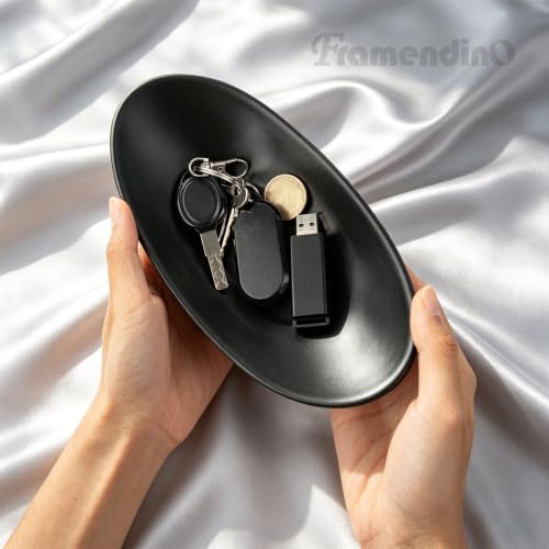 Framendino A5 Melamine Jewelry Dish Organizer - Black, 8.46" x 4.53"