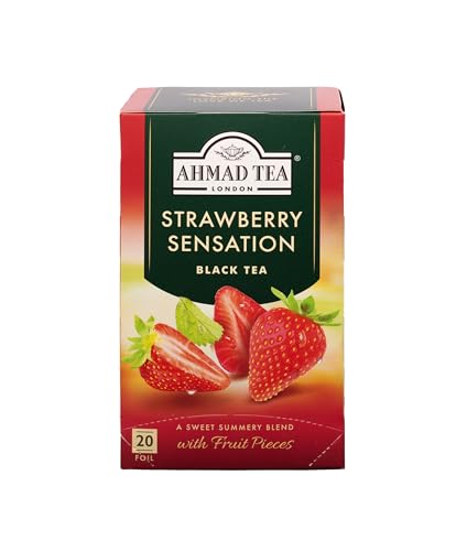Ahmad Tea Strawberry Sensation Black Tea, 120 Count Tagged Tea Bags