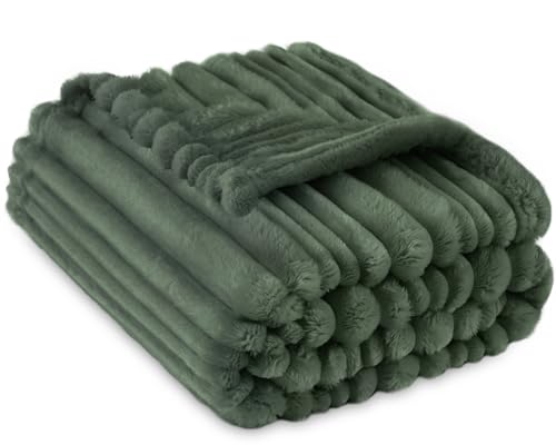 HOMRITAR Baby Fleece Blanket, 30x40 Soft Plush Crib Throw - Olive Green
