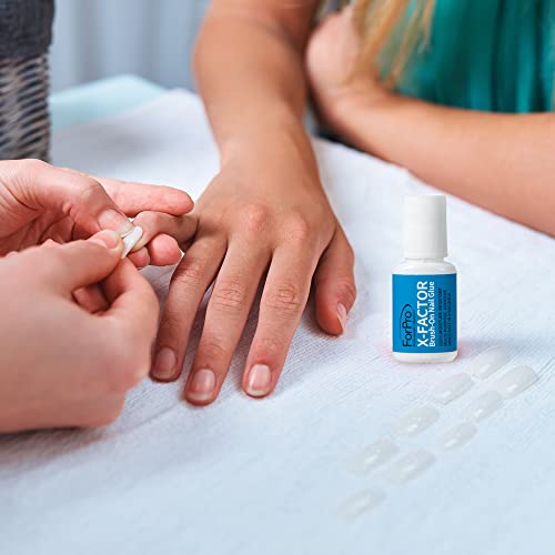 ForPro X-Factor Brush-On Nail Glue, 0.26 oz - Quick-Drying Artificial Nail Adhesive