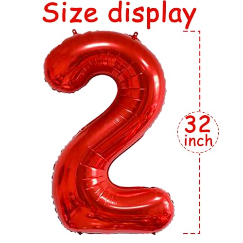 32-Inch Red 2026 Foil Number Balloons – Perfect for Celebrations