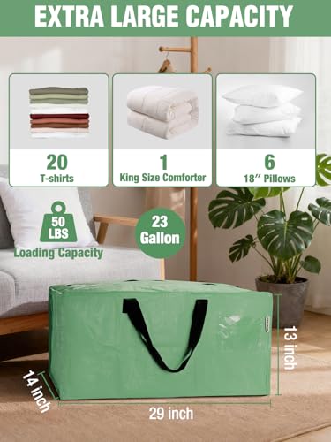 WORKPRO Extra Large Moving Bags - 8 Pack Green Heavy-Duty Storage Totes