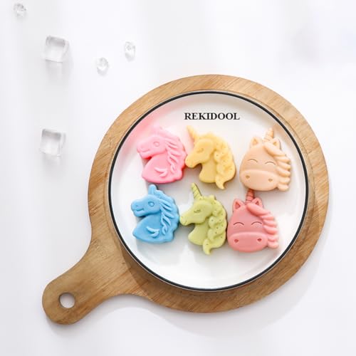 REKIDOOL Unicorn Silicone Mold, 12-Cavity Non-Stick Baking Tray, 2 Pack