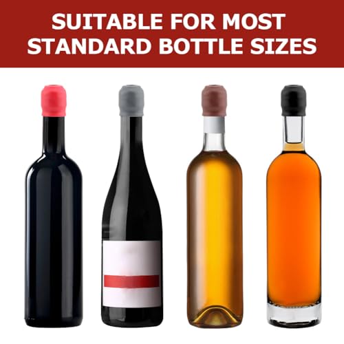 12 Silicone Wine Stoppers - Leak Proof Reusable Bottle Seals