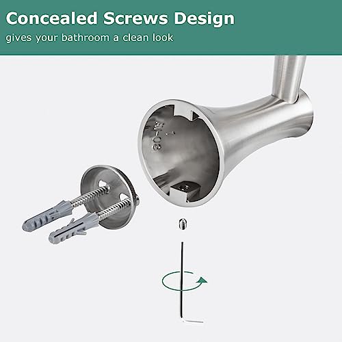 Brushed Nickel Brass Towel Hook - Wall Mounted Bathroom Accessory